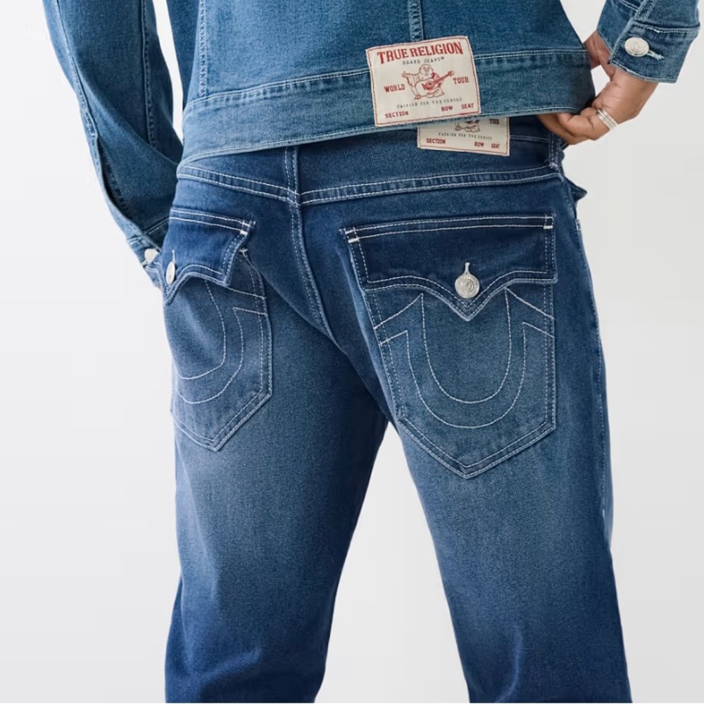 True Religion Jeans Mens Ricky Flap SN Relaxed Straight Denim Size 32 x 34